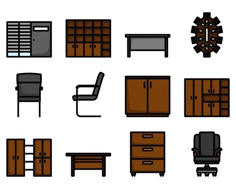 Office Icon Set Stock Illustration