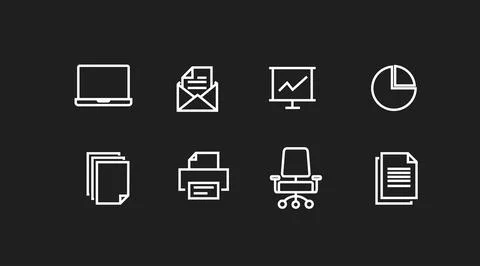 Office Icon Set. Stock Illustration