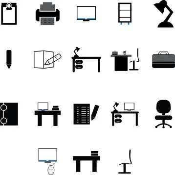 Office Icon Set Stock Illustration