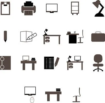 Office Icon Set Stock Illustration