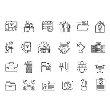 Office Icon Set. Stock Illustration