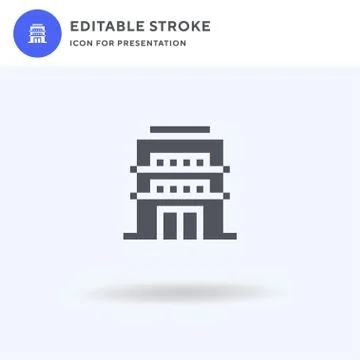 Office icon vector, filled flat sign, solid pictogram isolated on white, logo Illustrazione stock