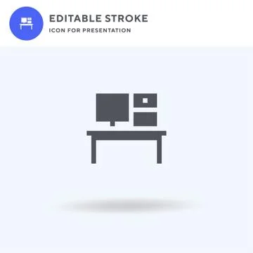 Office icon vector, filled flat sign, solid pictogram isolated on white, logo Stock Illustration