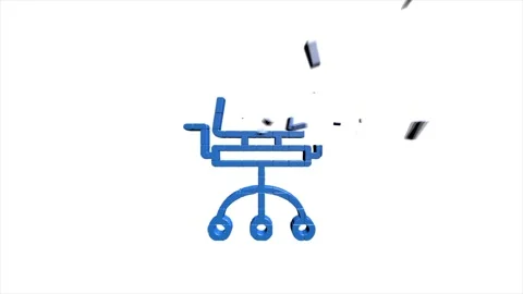 Office icon. Web 3D pixel icon set. Office, great design for any purposes Stock Footage 153864121