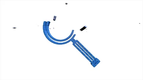 Office icon. Web 3D pixel icon set. Office, great design for any purposes Stock Footage 153869228