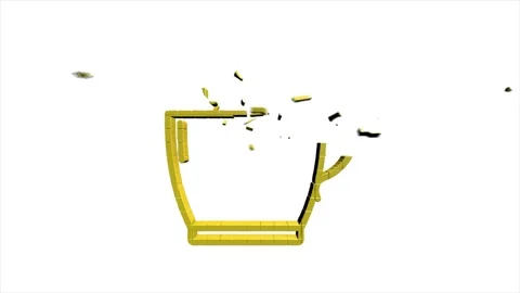 Office icon. Web 3D pixel icon set. Office, great design for any purposes Stock Footage 153869636