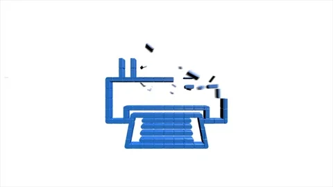 Office icon. Web 3D pixel icon set. Office, great design for any purposes Stock Footage 153871765