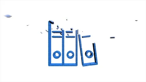 Office icon. Web 3D pixel icon set. Office, great design for any purposes Stock Footage 153874237