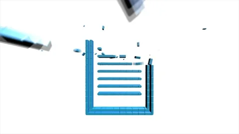 Office icon. Web 3D pixel icon set. Office, great design for any purposes Stock Footage 153874559