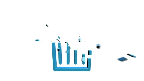 Office icon. Web 3D pixel icon set. Office, great design for any purposes Stock Footage 153874878