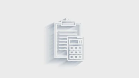 Office icon. Web 3D shadow icon set. Office, great design for any purposes Stock Footage 153800333