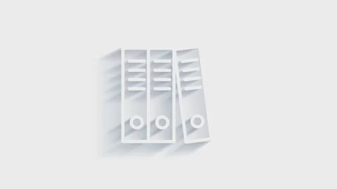 Office icon. Web 3D shadow icon set. Office, great design for any purposes Stock Footage 153802368