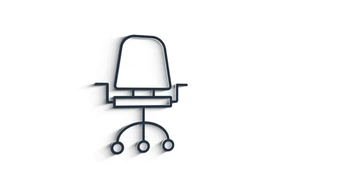 Office icon. Web 3D shadow icon set. Office, great design for any purposes Stock Footage 153816482