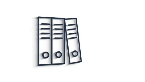 Office icon. Web 3D shadow icon set. Office, great design for any purposes Stock Footage 153821378