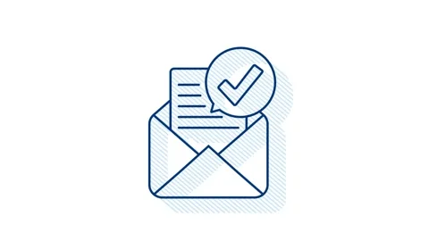 Office icon. Web icon set. Office envelope with check mark, great design for any Stock Footage 158832332