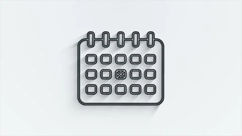 Office icon. Web line shadow icon set. Office, great design for any purposes Stock Footage 153861334