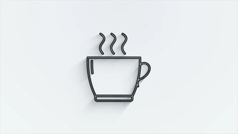 Office icon. Web line shadow icon set. Office, great design for any purposes Stock Footage 153868368