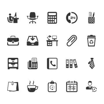 Office Icons - Gray Version Illustrazione stock