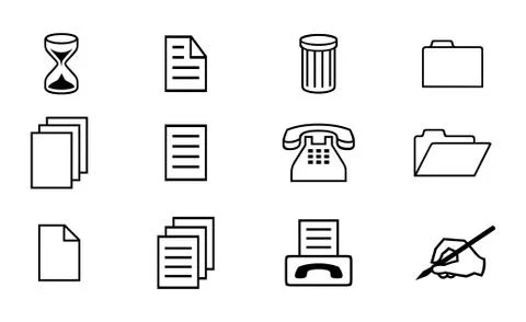 Office icons Stock Illustration