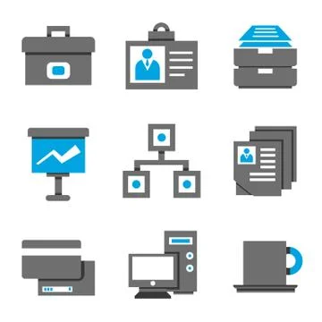 Office icons Illustrazione stock