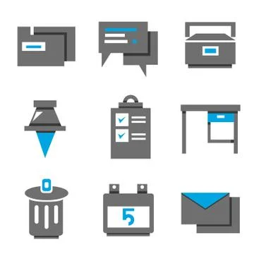 Office icons Illustrazione stock