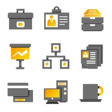 Office icons Stock Illustration