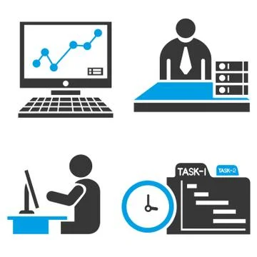 Office icons Stock Illustration