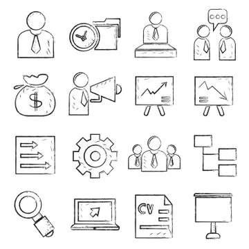 Office icons Stock Illustration