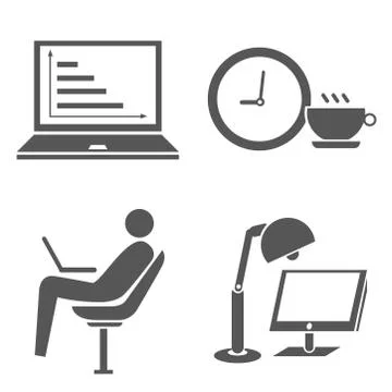 Office icons Stock Illustration