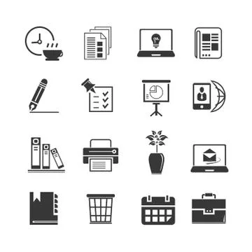 Office icons Stock Illustration