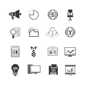 Office icons Illustrazione stock