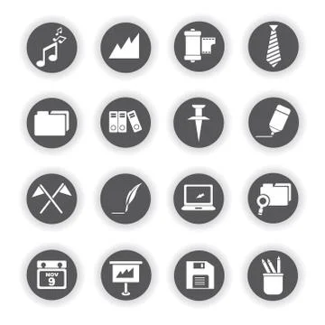 Office icons Stock Illustration