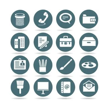 Office icons Stock Illustration