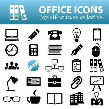 Office icons Stock Illustration
