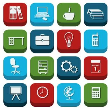 Office icons Stock Illustration