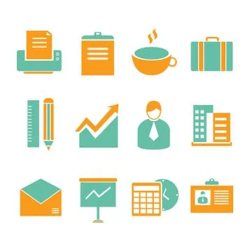 Office icons Stock Illustration