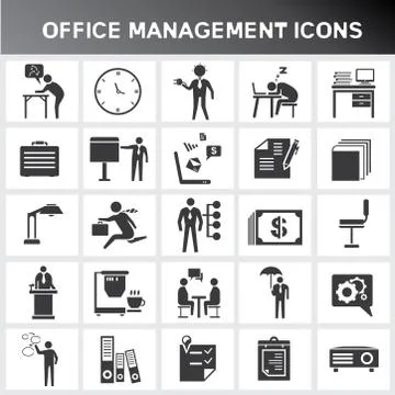 Office icons Stock Illustration