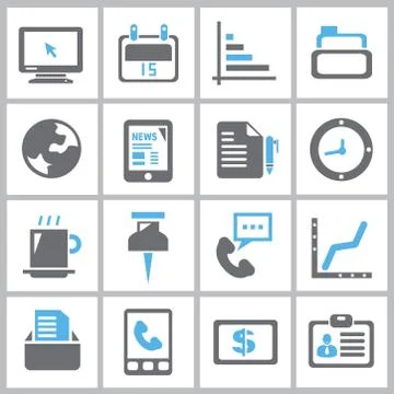 Office icons Stock Illustration