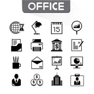 Office icons Stock Illustration