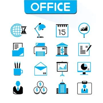Office icons Stock Illustration