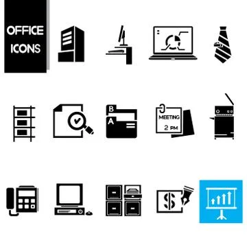 Office icons Stock Illustration