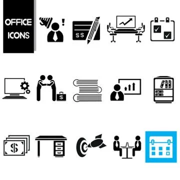 Office icons Illustrazione stock