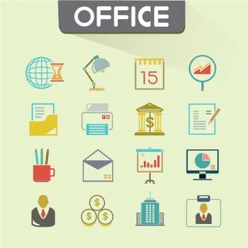 Office icons Stock Illustration