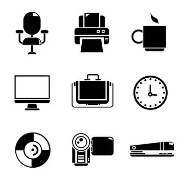 Office icons Stock Illustration
