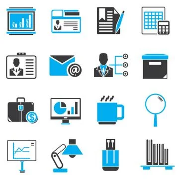 Office icons Stock Illustration