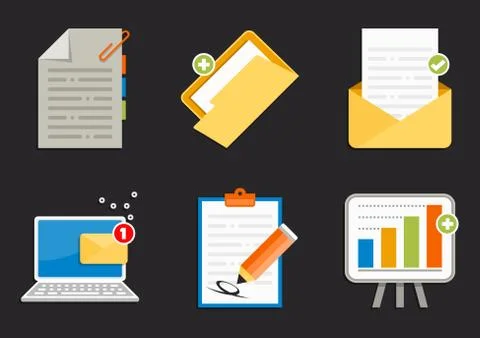 Office icons Stock Illustration