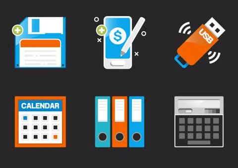 Office icons Stock Illustration