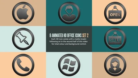 Office Icons - Set 2 Stock Footage 112272092