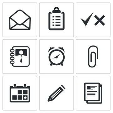 Office icons set Stock Illustration
