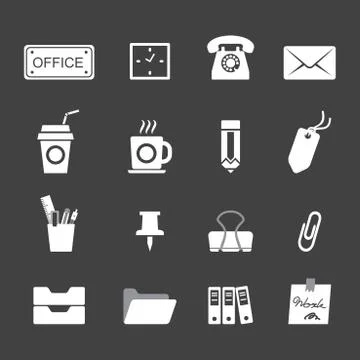 Office icons set Stock Illustration